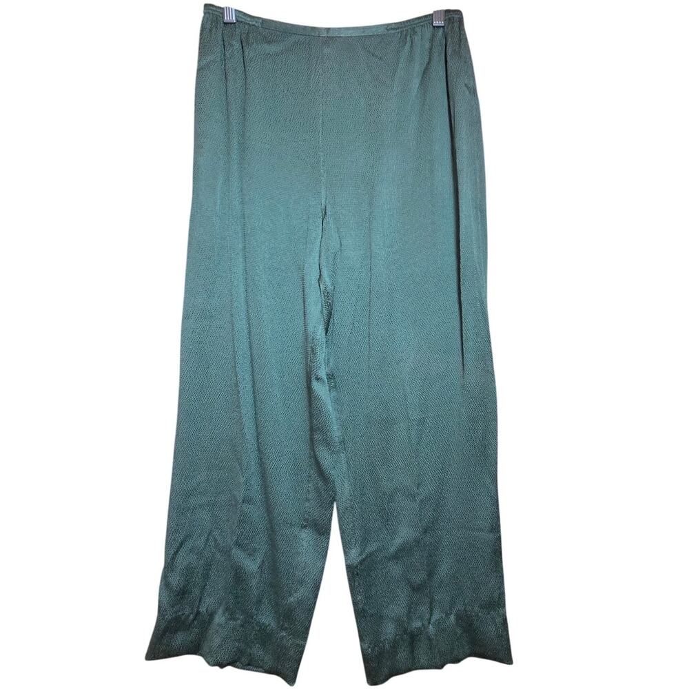 Green Silk Blend Pull On Pants Size Medium